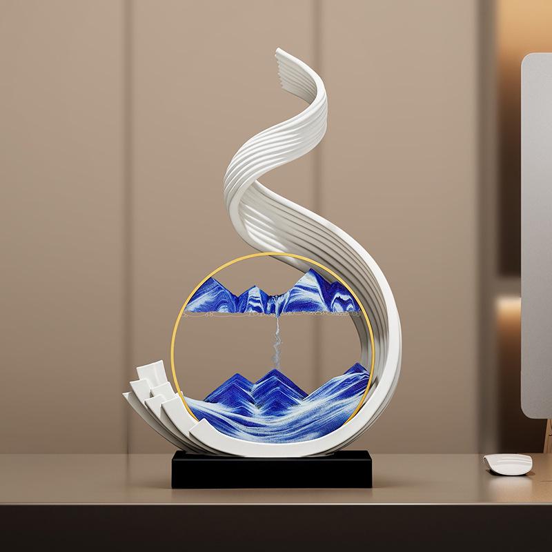 Elegant Flowing Sand Painting Ornament - High-End Decor for Living Room, TV Cabinet, Office, or Housewarming Gift