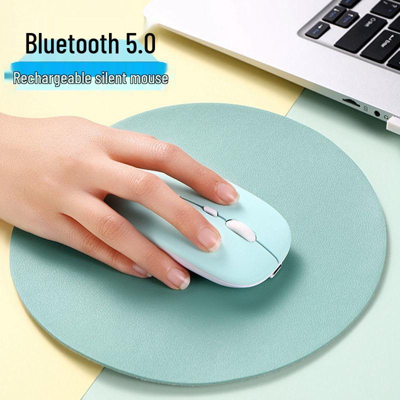 Dual-Mode Rechargeable Wireless Bluetooth Mouse with Silent Clicks for USB Desktop & Laptop Use