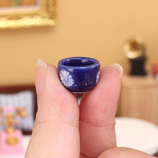 1 Set 1:12 Mini Teapot Cup Realistic Decorative Ceramics Japanese Style Porcelain Tea Kit Dollhouse Accessories for Living Room