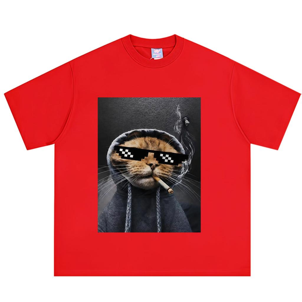 Funny Cat Meme T Shirt Unisex Unisex Hiphop Tshirt Summer Shortsleeved Loose Casual Cotton Fashion Clothing T Shirts Streetwear