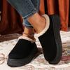 Fashion 2025 New Faux Suede Fur Slippers Women Winter Slip On Non Slip Thick Sole Snow Boots Woman Warm Thicken Plush Cotton Shoes 36-41