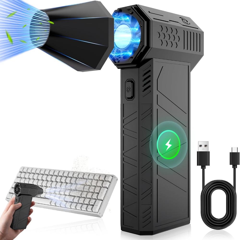 Violent Fan  Powerful Air Blower Vacuum Dust Cleaner 3 Gear Adjustable Type-C Charging Strong Winds Brushless Turbo Jet Blower