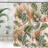 Tropical Shower Curtain Colored Leaves Flower Palm Leaf Hawaiian Plant Bathroom Curtain Tarpaulin Shower Curtain With Hook