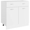 Lyon White Under Counter Cabinet 80 X 46 X 81.5 Cm Engineered Wood