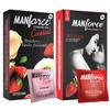 Manforce Xotic Strawberry & Cocktail Strawberry and Vanilla Flavoured Condoms for Men| 20 Count (Pack of 2)| Lubricated Latex Condoms