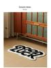 Modern Nordic Letter Flocking Non-Slip Quick-Dry Irregular Floor Mat for Bedroom & Bathroom