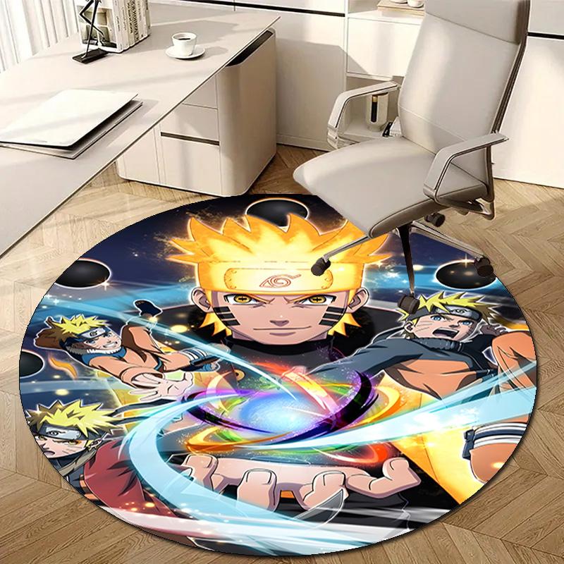 1pc NARUTO (5) Design Printed Area Round Carpet for Bedroom Living Room Home Decor Rugs Mat Non Slip Mat Rug for Bedside
