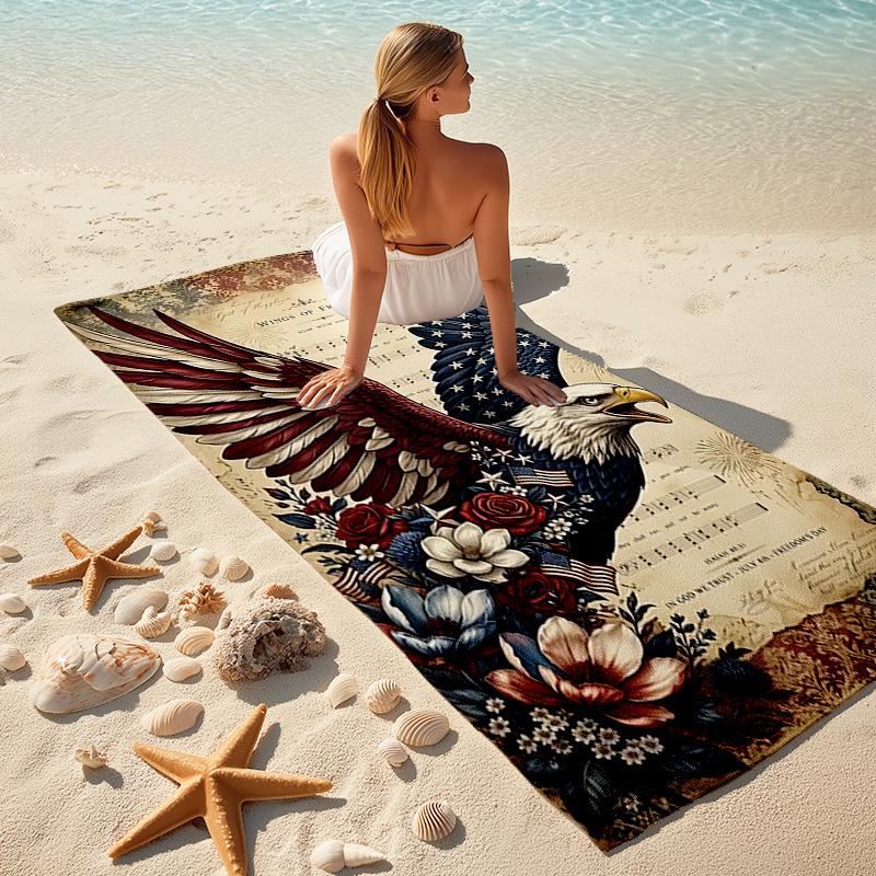1pc American Freedom Eagle Microfiber Beach Towels Quick Dry Towel Sand Beach Towels Pool for Travel Swim Pool. S072101166