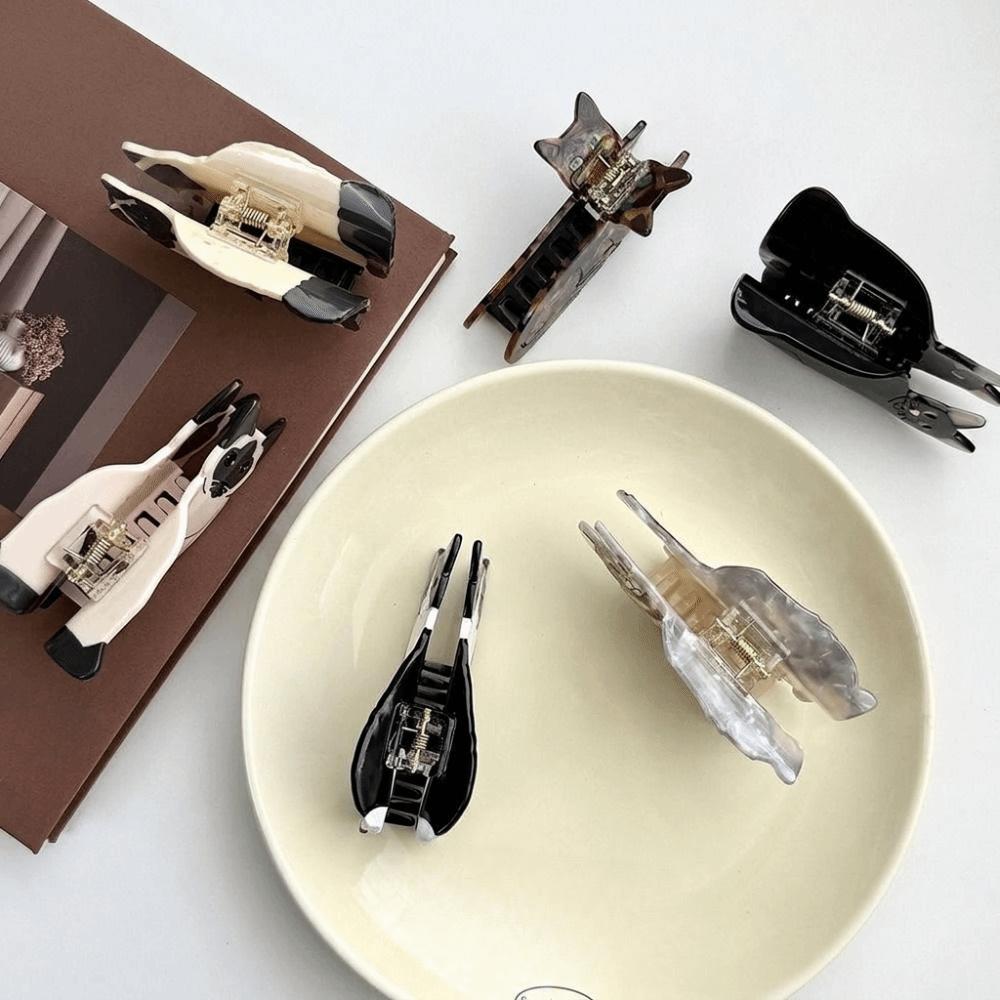 Acetate Material Cat Hair Claw Clip Cartoon Acetate Hair Clips Unique Hair Barrettes  For Women