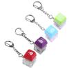 LED Wooden Fish Keyboard Keychain ABS Key Axle Tester Decompression Pendant  Fun Gifts