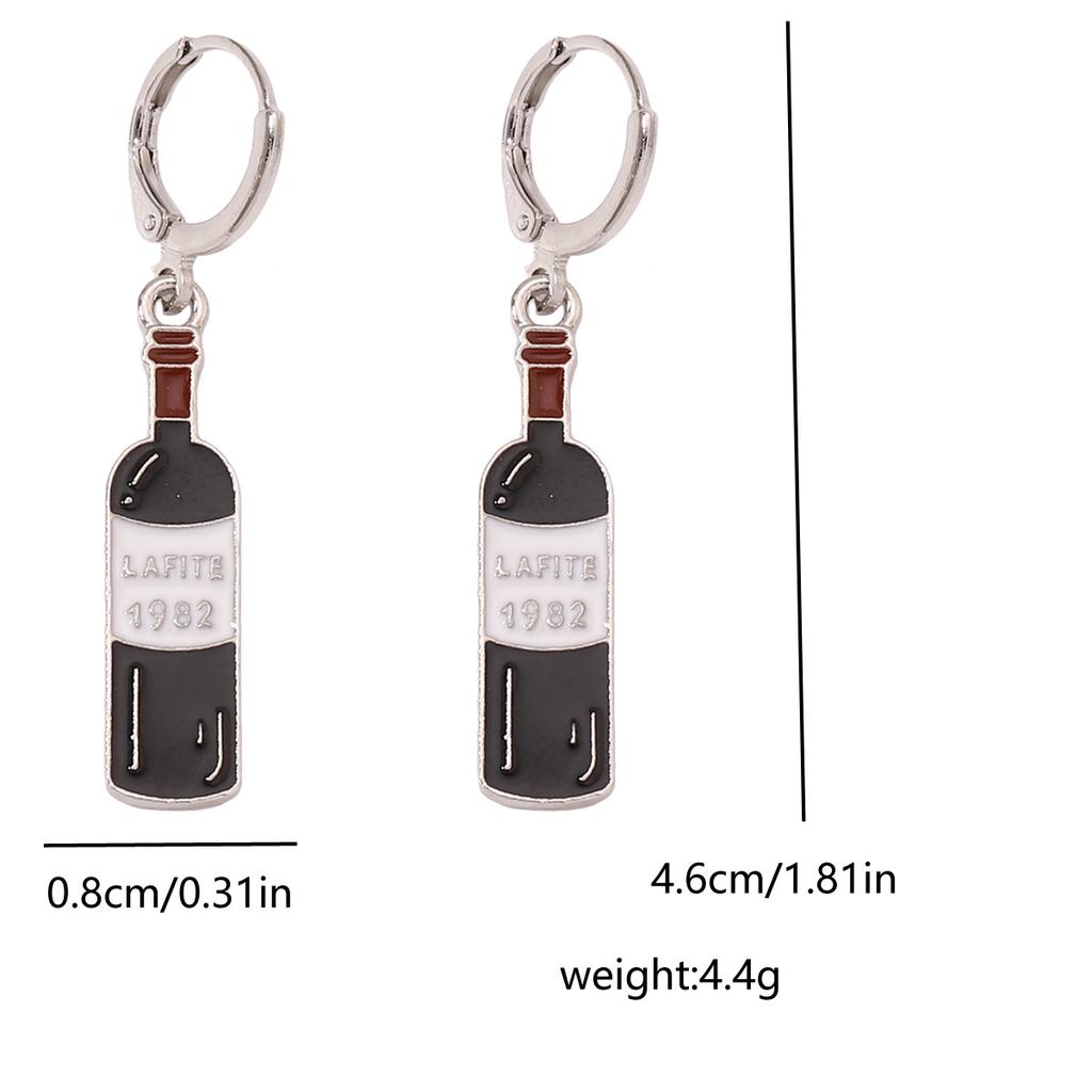 Yiwu jewelry women's cross-border e-commerce Amazon explosion cute temperament red wine bottle dripping oil versatile earrings earrings
