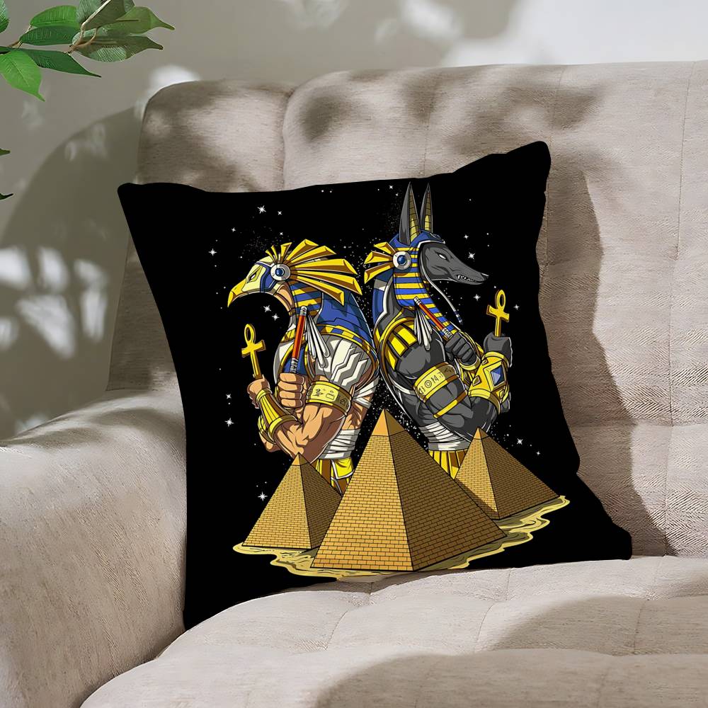 Ancient Egypt Anubis Customizable Square Pillowcases Stylish And Soft Perfect For Beds Cars And Sofas