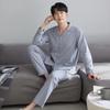 Spring And Autumn Long Sleeve Pajamas Men'S Pure Cotton Men'S Loungewear Autumn Men'S Autumn And Winter Large Size Men'S Cotton Casual Suit