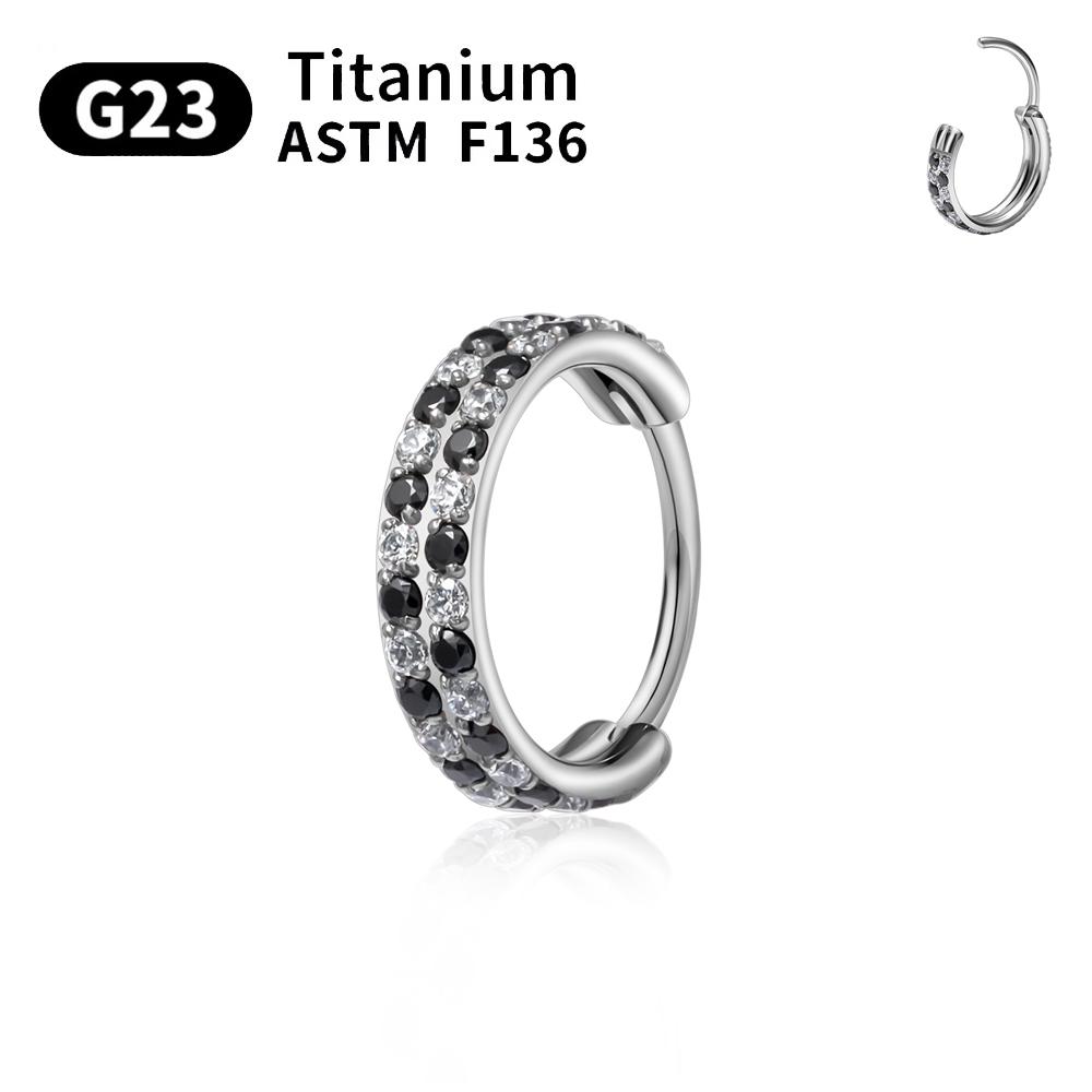 ASTM F136 G23 Titanový Piercingový Kroužek do Nosu Clicker Kroužek pro Chrupavku Helix Kroužkové Náušnice Zirkonový Nosní Labret Náušnice do Ucha Tělo