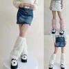 Women's Plush-Long Boot Cuff Cover Furry Leg Warmers 80s Party Dance Legwarmers
