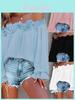 Relaxed Fit One Shoulder T Shirt With Ruffle Sleeves For Casual Wear