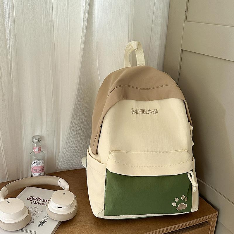 

Свежий и милый рюкзак с контрастной цветной вставкой, для учеников средней школы, для прогулок, альпинизма, рюкзак большой вместимости