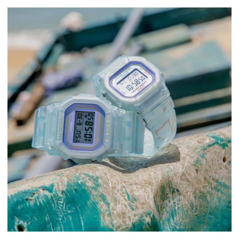 Casio watch series-square, 200 meters waterproof, quartz movement, resin strap, Japanese and Korean watch, same style for men and DW-5600SLV-21B-2PFC