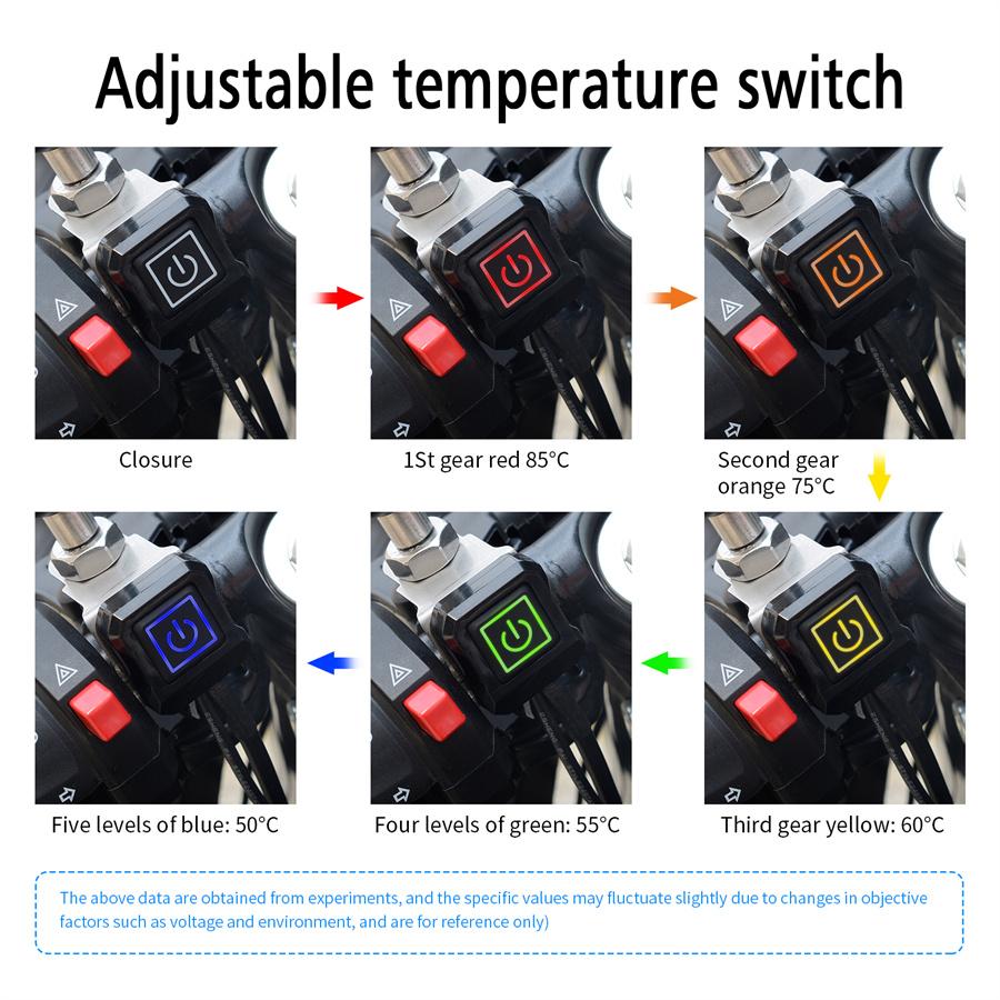 Upgrade 12V Motorcycle Anti-slip Five-speed Heating Electric Handle Cover Handlebar Warmer Grip Cover