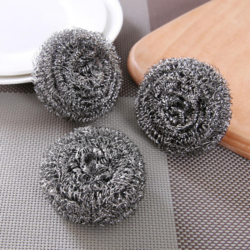 Mini ocelová čisticí houbička na kuchyňské pánve a grilovací desky 20 kusů