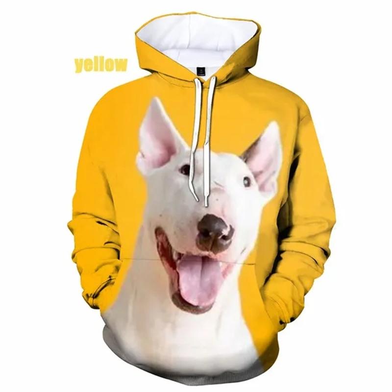 New Fashion Bull Terrier 3D Printed Men And Women Hoodies Clothing Casual Dog Bull Terrier Long Sleeve Streetwear Tops Hooded
