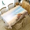 Thicken Cotton Tablecloth Starfish Imitation Wood Grain Pattern Rectangular Round Table Cloth For Wedding Picnic Party