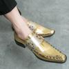 Gentlemen Rivet Chelsea Luxury Brand Boots Model Business Banquet Gold Party Wedding Mens Kids Boys Casual Stage Dress Men Shoes
