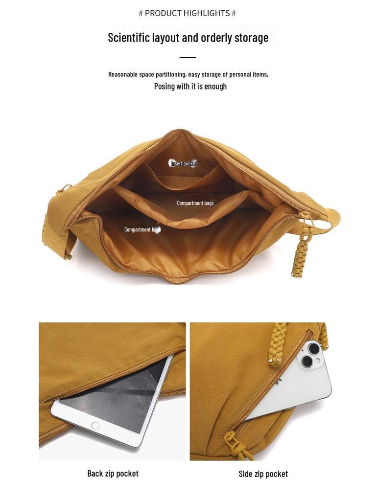 2024 Japanese Minimalist Large Capacity Crossbody Bag for Women - Versatile Student & Shoulder Canvas Dumpling Bag