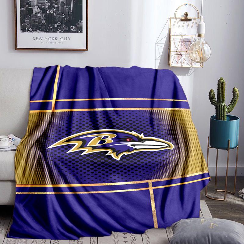 football Ravens Logo Blanket Lightweight Flannel Bedding Blanket Perfect for Travel, Camping, Living Rooms, Offices, Sofas, Fan Christmas gift