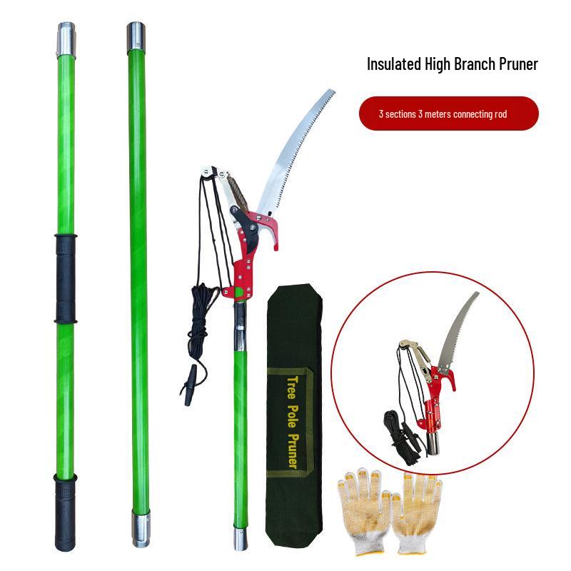 Telescopic Insulated High-Altitude Tree Pruner and Lopper Shears