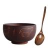 New Creative Bowl Spoon Tableware Set For Kitchen Item Utensils Wooden Auspicious Eight Treasure Pattern Dining Salad Home Dinne