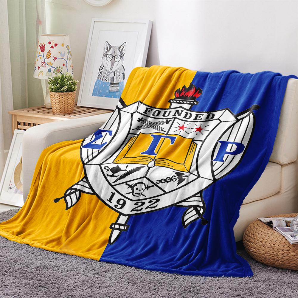 1Pc Sigma Gamma Rho Print Flannel Blanket, High quality Comfortable for All Seasons, Home Decor, Warmth and Comfort, Perfect for Gifts