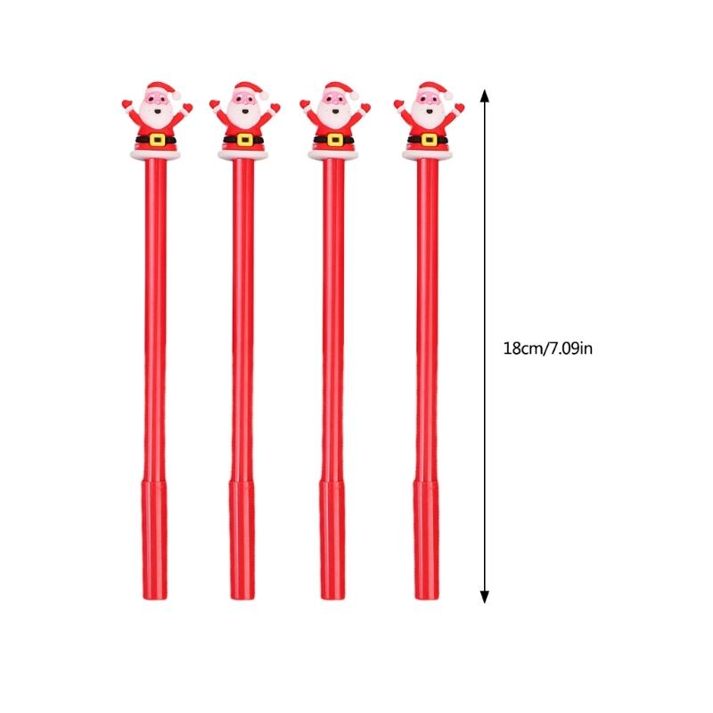 4Pcs Christmas Cartoon Gel Pen Funny Writing Pen Office Supplies for Student Game Reward Christmas Party Supplies