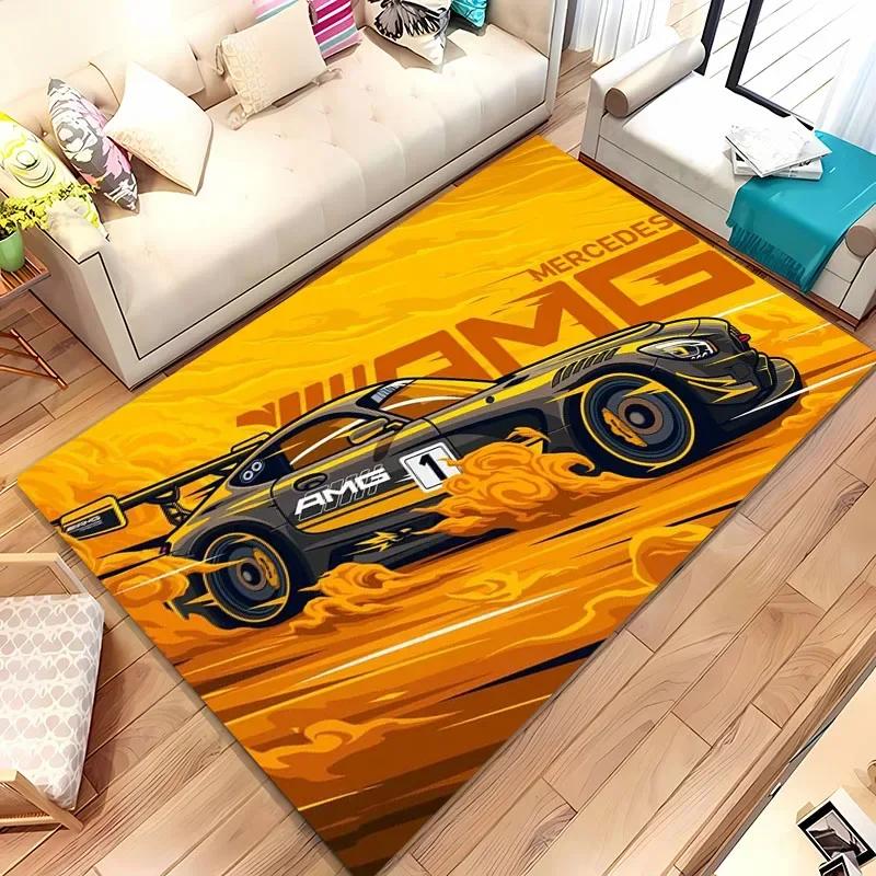Classic Racing Car Artwork Carpet 3D HD Printed for Living Room Bedroom Mat Sofa Doormat Floor Rug Anti-slip Decor Alfombra Gift