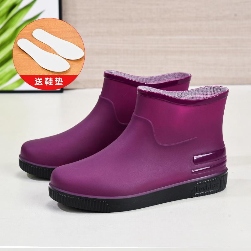 Women's water shoes fashion short rain boots new low water boots low-top rain boots waterproof glue shoe cover shoes hot