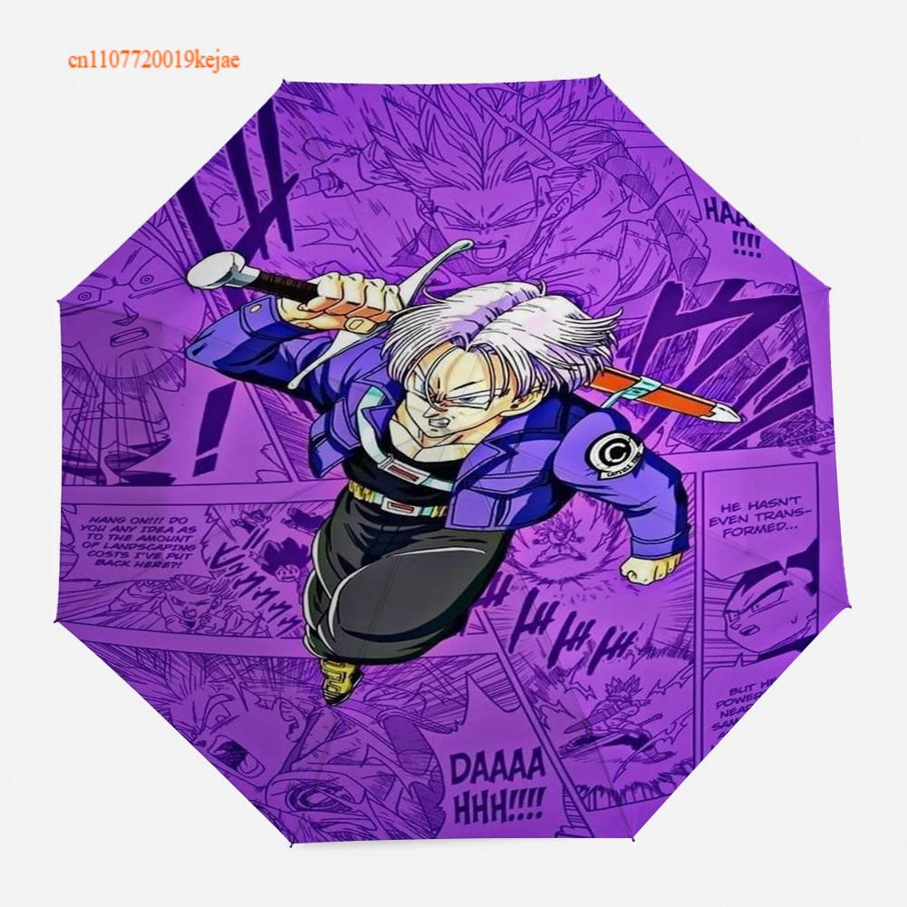 Anime Dragon Ball Vegeta Umbrella, Classic Manga Battle Scene Collage, Compact Folding Umbrella, for Cosplay & Daily Use