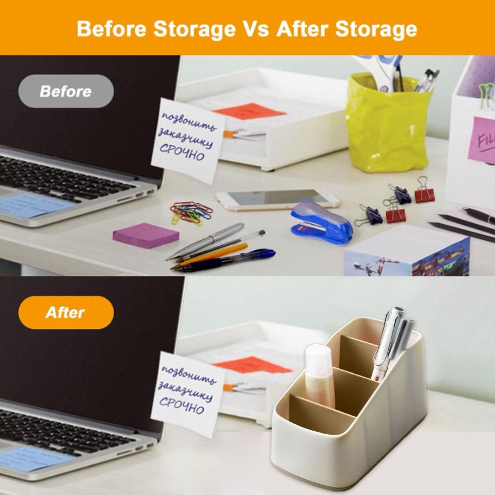 Remote Control Holder 4 Slot Desktop Storage Box Tv Remote Control Phone Trapezoidal Basket Stationery Organizer Case Home Hotel