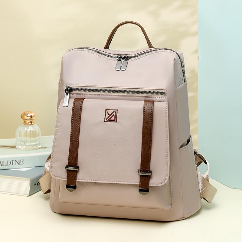 Color Block Nylon Backpack Outdoor Women's Large Capacity Backpack