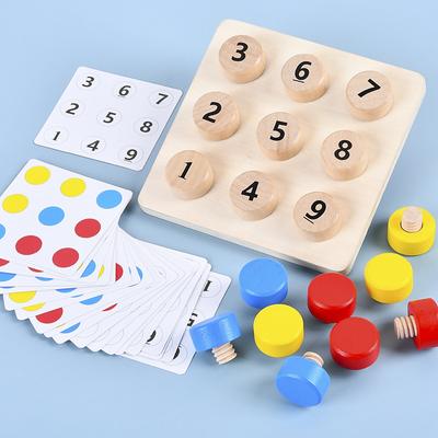 Wooden Tighten The Screws Matching Challenge Table Game Montessori Color Number Cognition Pairing Puzzle Educational Toy Gifts