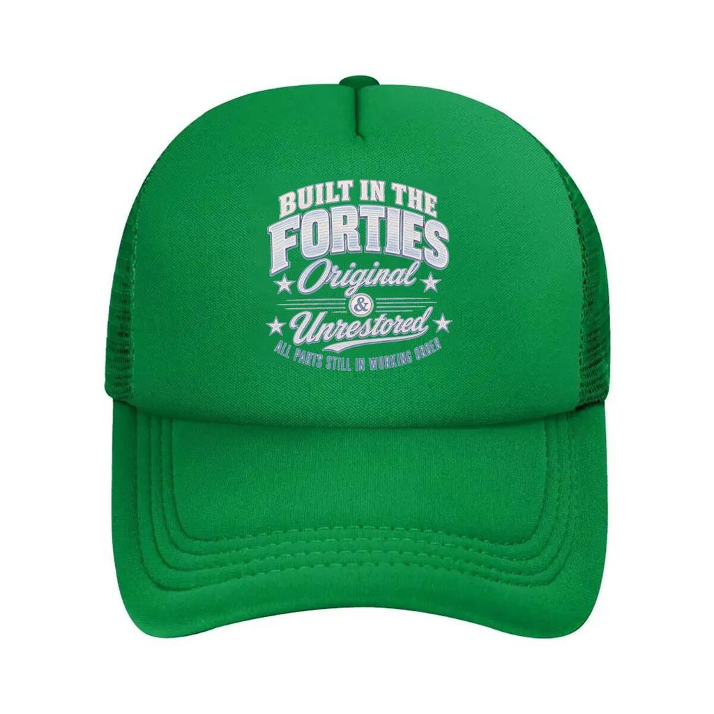 Built In The Forties Original Typogr Mesh Baseball Cap For Womens Unisex FeUnisex Beach Dad Hat Hip Hop
