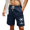 Men's Print Cotton Linen Casual Shorts Men's Fashionable Beach Shorts
