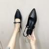 Fashion 2025 Hot Sale Female Shoes Closed Toe Women's Sandals Daily Dress Sandals Women Pointed Toe Slip On Buckle Low Heel Ladies Shoes