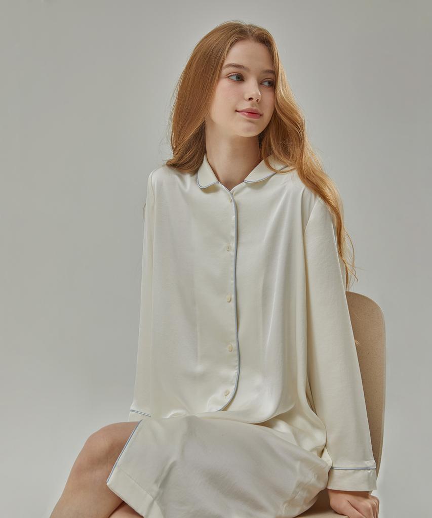 Tuelbeusseom Eggshell Mini Robe Dress - Cream
