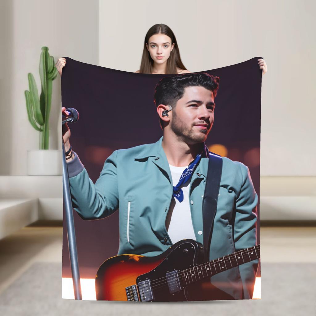 Kevin Jonas  Blankets Quality Warm J-Jonas Brothers  Bedding Throws Winter Kids Bedroom Fluffy Bedspread