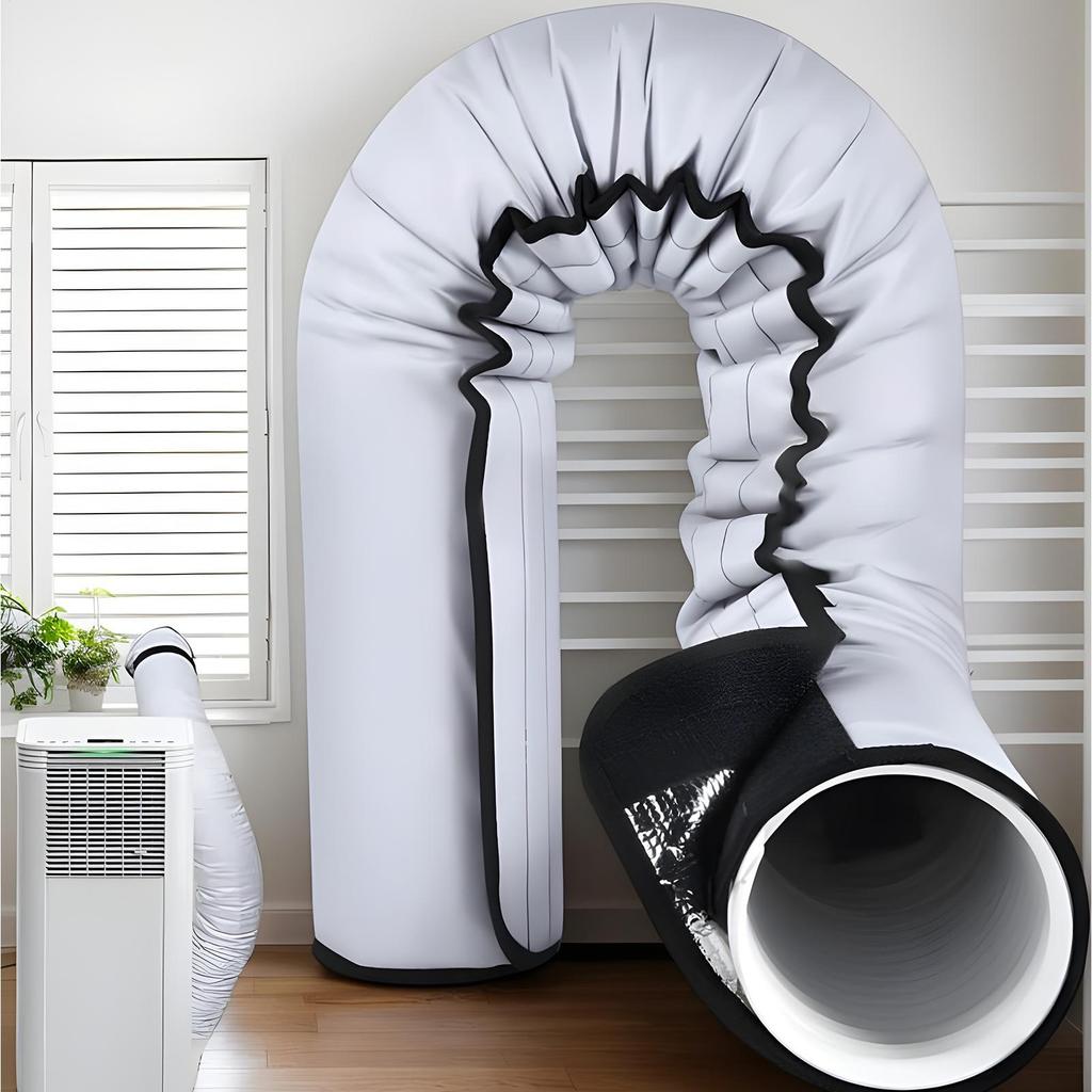 AC Hose Cover Wrap With 3 Buckle Straps Reusable Insulated Hoses Duct Vent Protective Cover AC Exhaust Hose Tube Covers