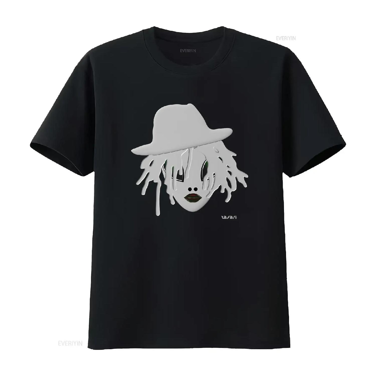 

Alien with a Fashionable Hat and Dreads t shirt vintage Washed Soft Unisex fashion graphic Breathable homme Stretched XXXXXL різнокольоровий