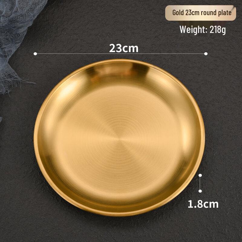 Korean Style 316 Stainless Steel Round Serving Plate