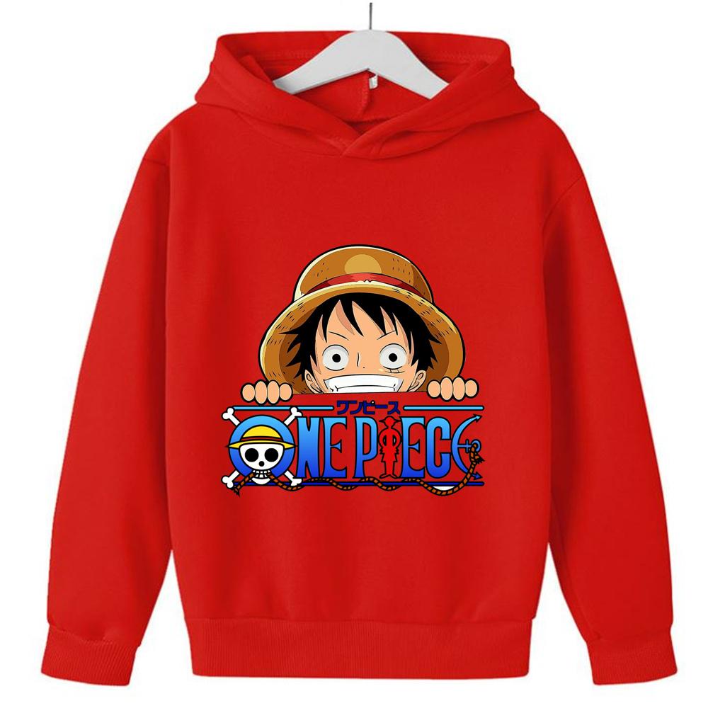 Anime One Piece Hoodies Luffy Casual Ace Law Roronoa Zoro Luffy Streetwear Kids Boys Sweatshirts Pullover Hooded Fashion Costume