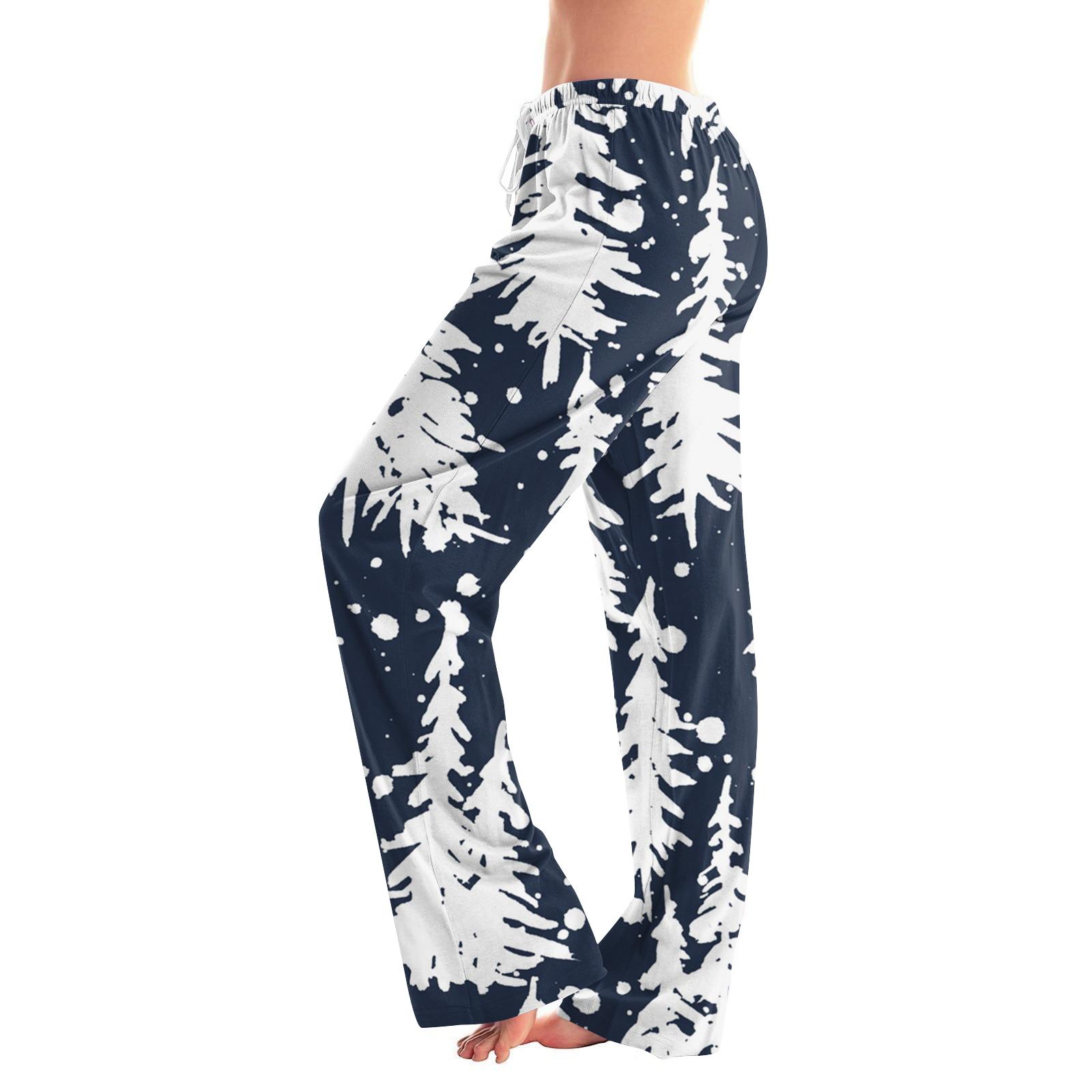 

Женская повседневная мода Женские спортивные домашние рождественские пижамные брюки Длинные брюки M тёмно-синий