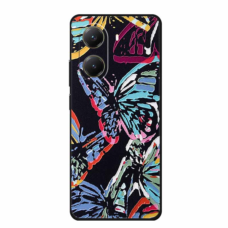 For Xiaomi POCO X7 Pro Case X7Pro 3D Relief Emboss Flowers Black Silicone Soft Back Cover Case For Redmi Turbo 4 Case Turbo4 Bag